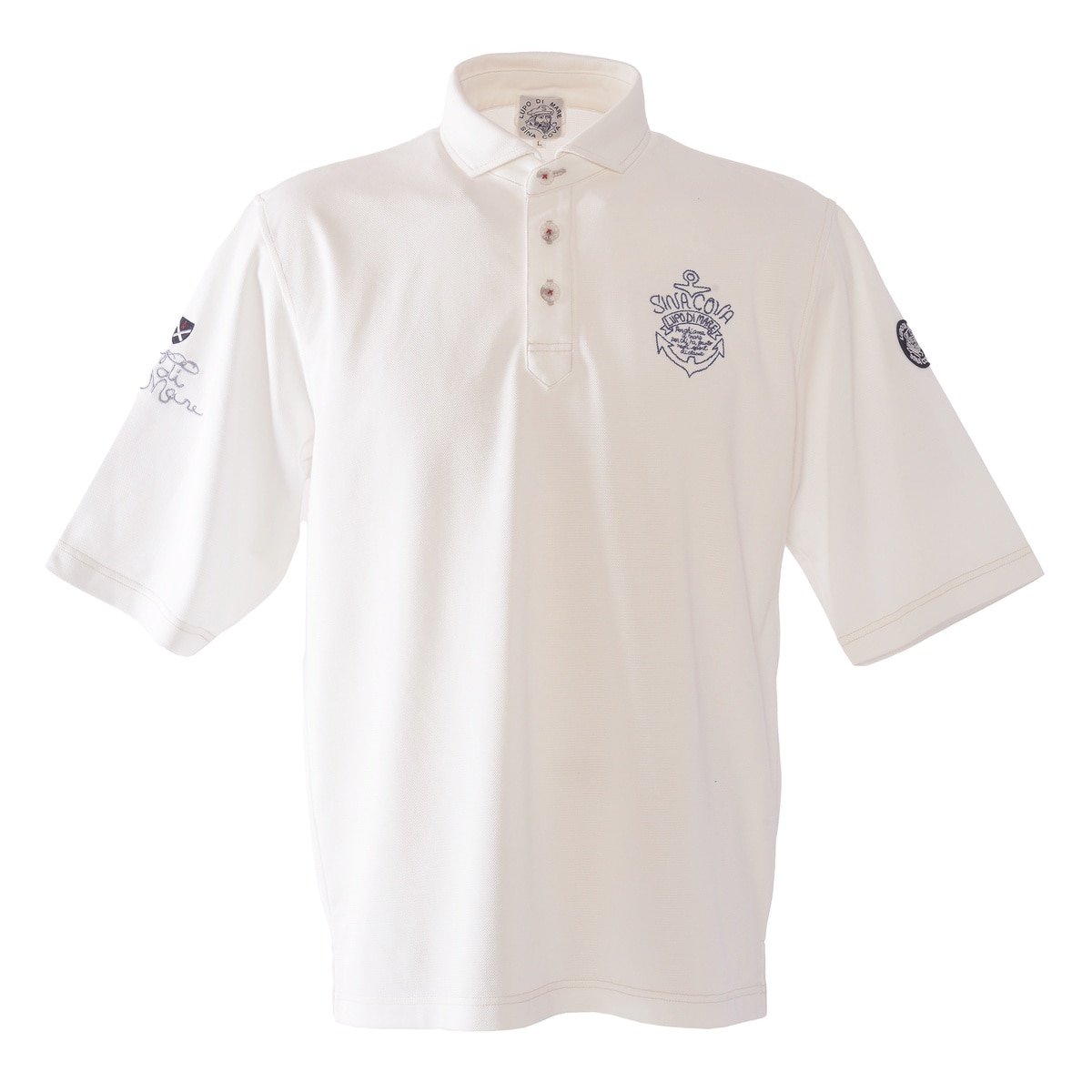 [SINA COVA(シナコバ)]5分袖ポロシャツ 25110560 ホワイト L