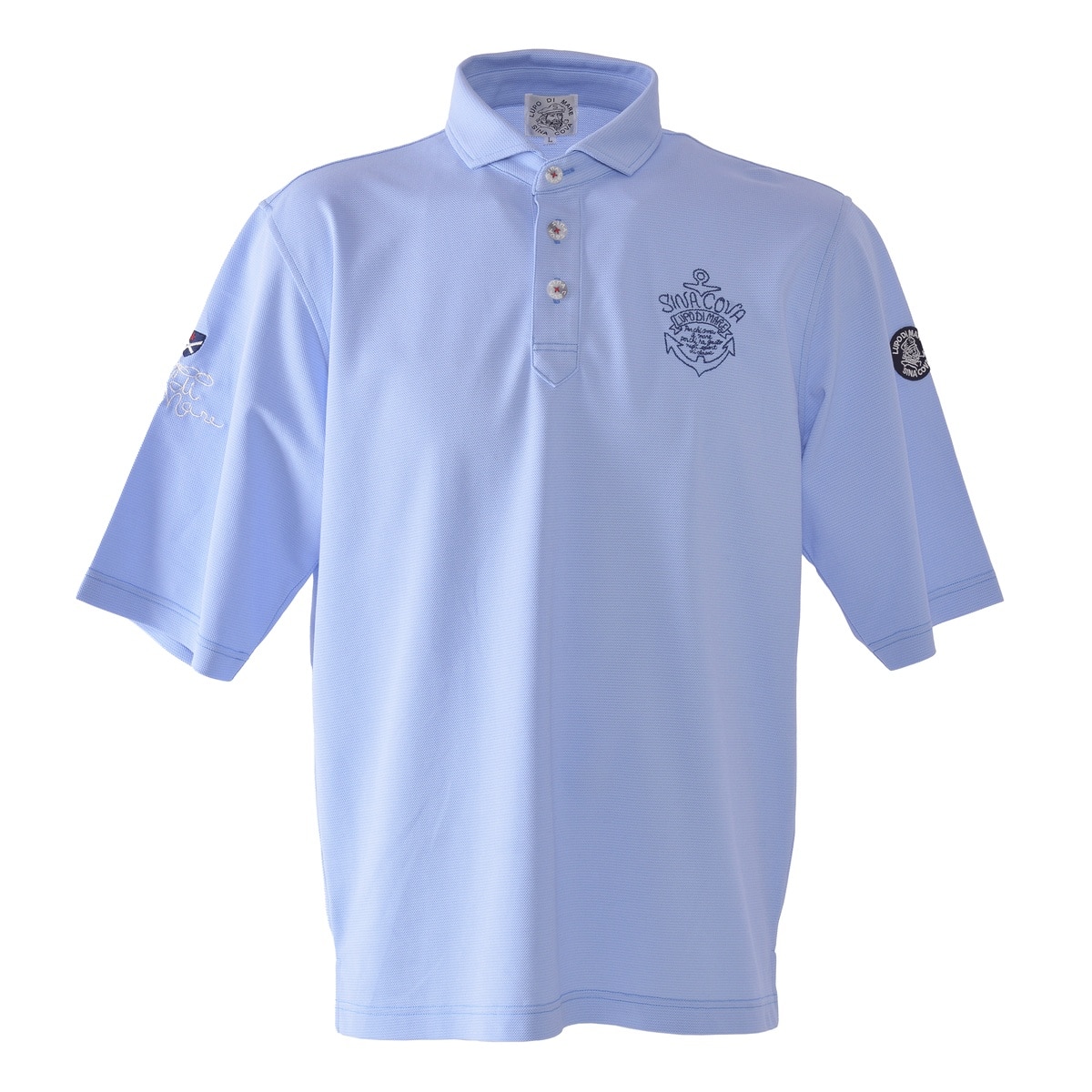 [SINA COVA(シナコバ)]5分袖ポロシャツ 25110560 サックス L