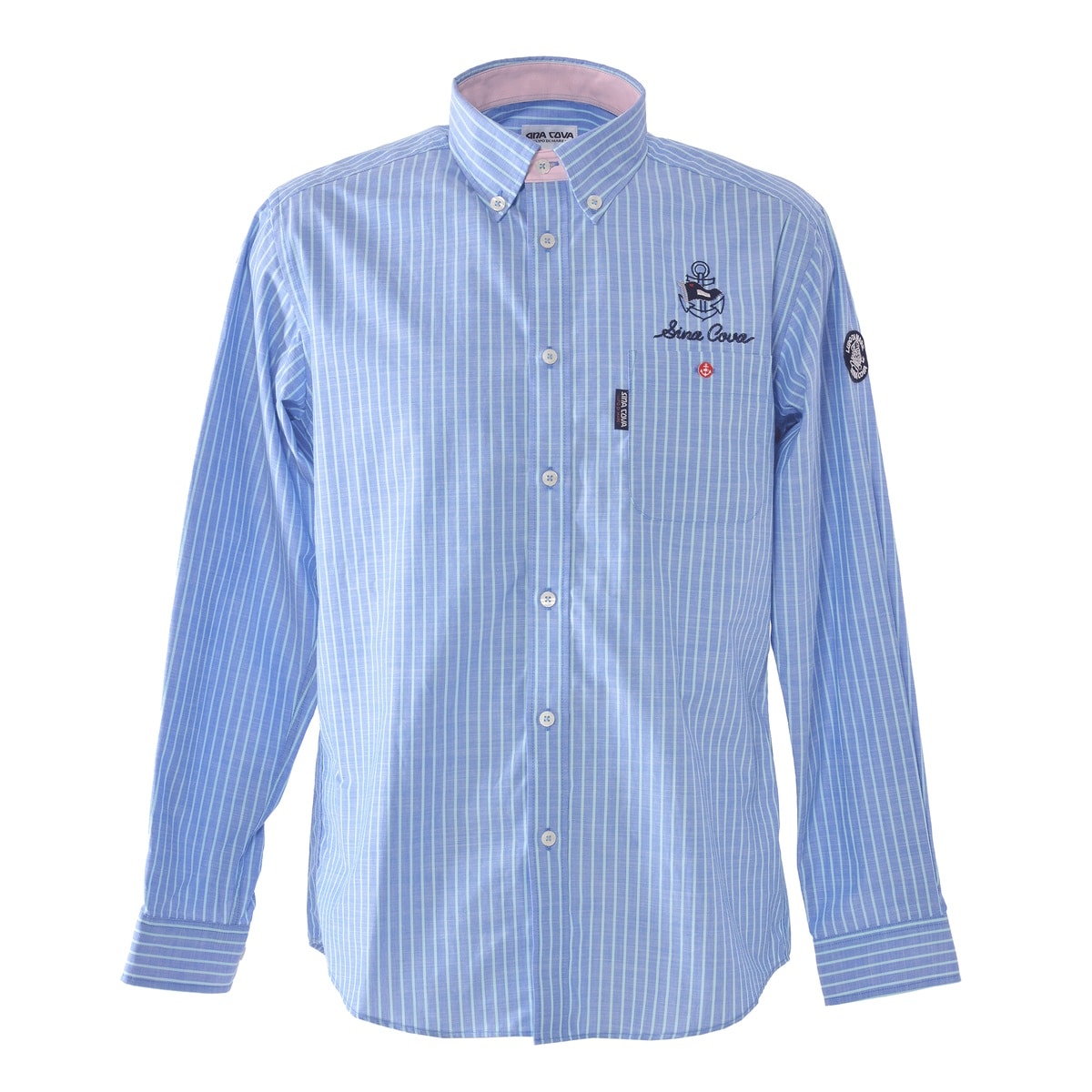 [SINA COVA(シナコバ)]長袖ボタンダウンシャツ 25114020 ブルー L