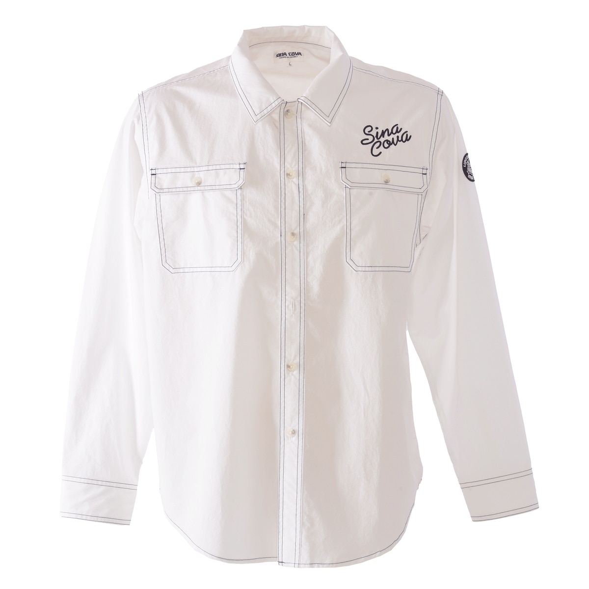 [SINA COVA(シナコバ)]長袖CPOシャツジャケット 25134010 ホワイト Lサイズ