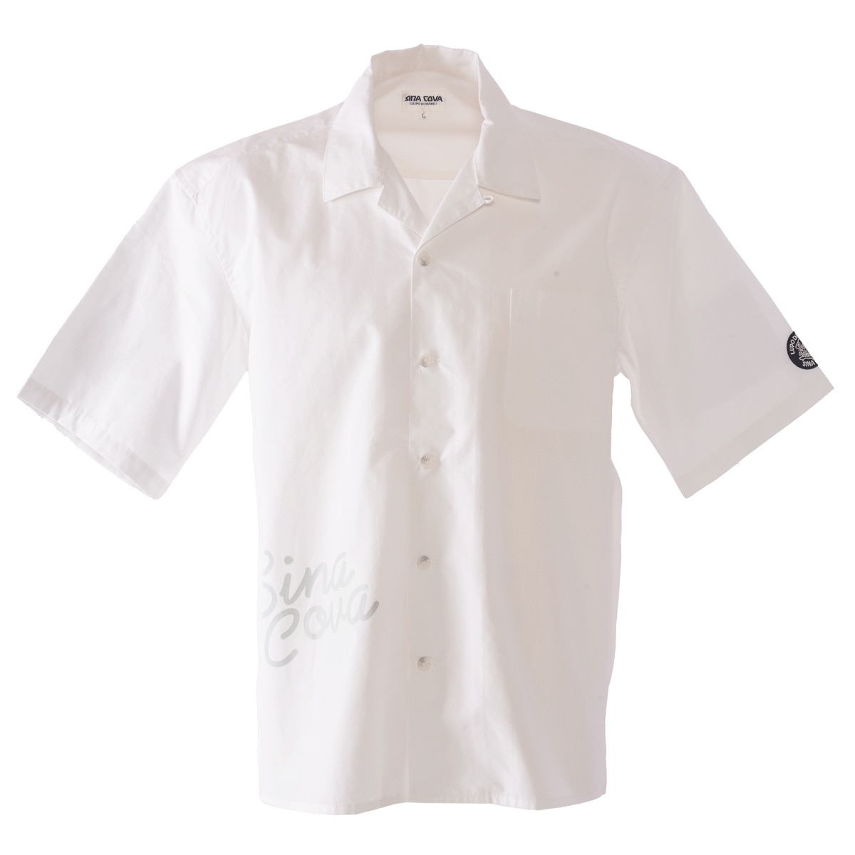 [SINA COVA(シナコバ)]オープンカラー半袖シャツ 25134510 ホワイト Lサイズ