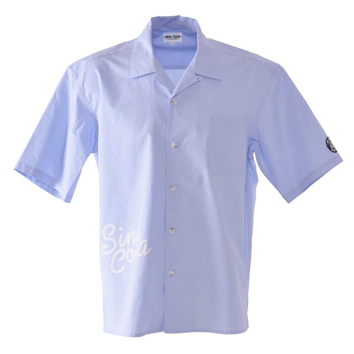 [SINA COVA(シナコバ)]オープンカラー半袖シャツ 25134510 サックス Mサイズ