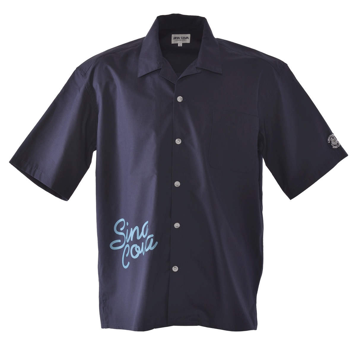 [SINA COVA(シナコバ)]オープンカラー半袖シャツ 25134510 ネイビー Mサイズ