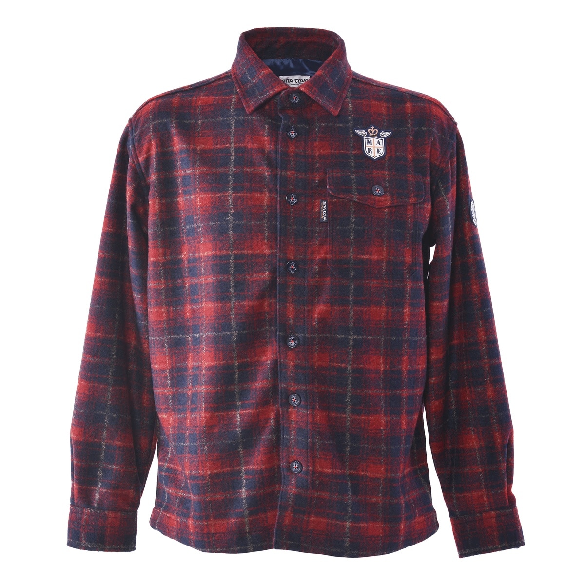 [SINA COVA(シナコバ)]シャツジャケット 25213060 レッド Lサイズ