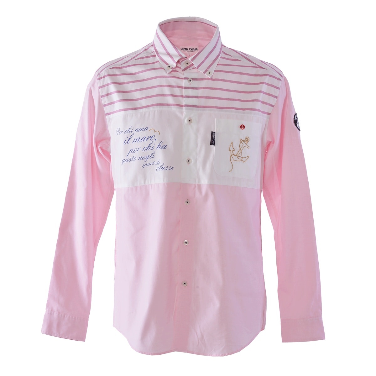 [SINA COVA(シナコバ)]長袖ボタンダウンシャツ 25214010 ピンク Lサイズ