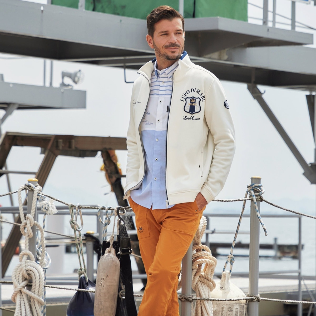 [SINA COVA(シナコバ)]ノータックテーパードパンツ 25215010 オレンジ 80サイズ