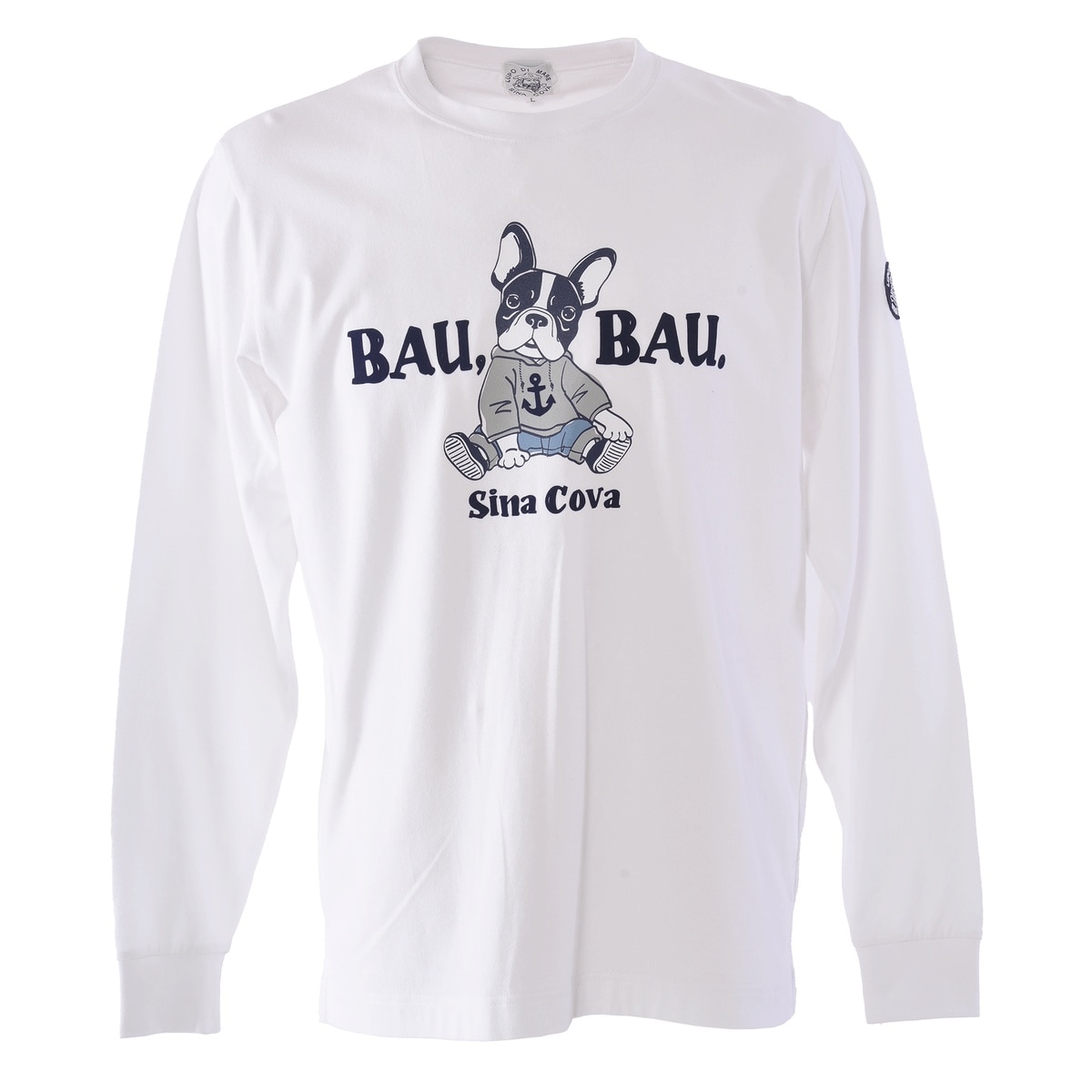 [SINA COVA(シナコバ)]長袖Tシャツ (BAU BAU.) ユニセックス(男女兼用) 25220010 ホワイト Lサイズ