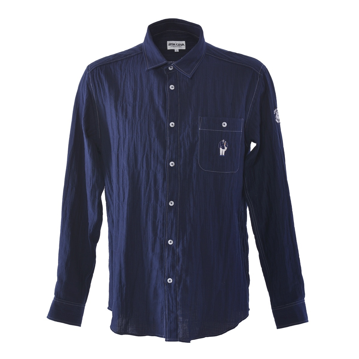 [SINA COVA(シナコバ)]長袖レギュラーシャツ 25224010 ネイビー Lサイズ