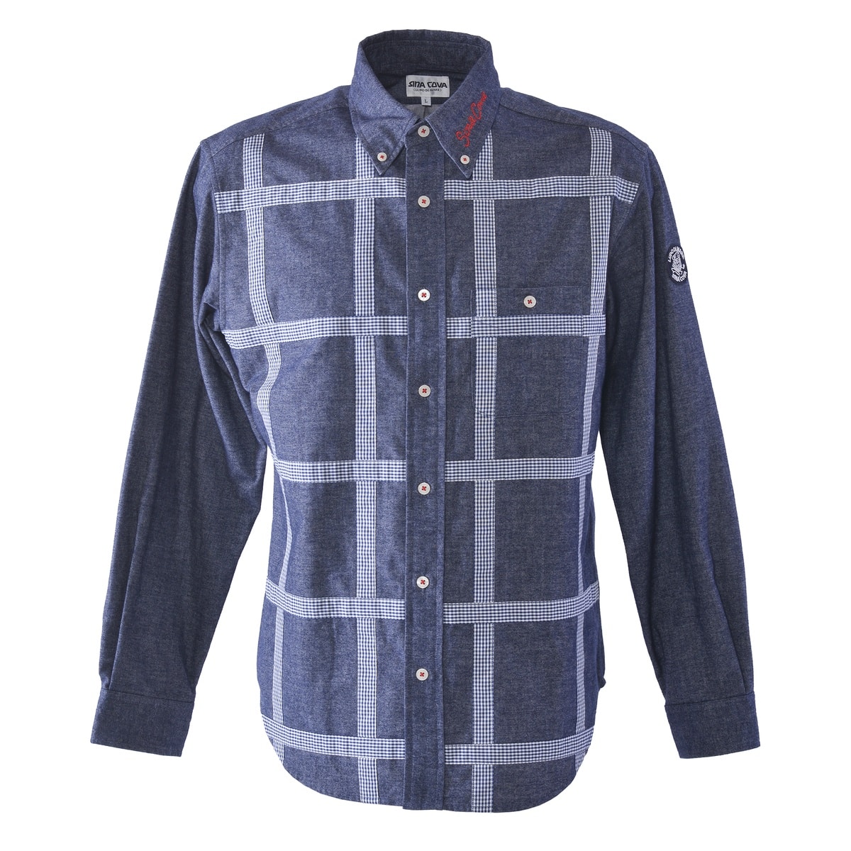 [SINA COVA(シナコバ)]長袖ボタンダウンシャツ 25224040 ネイビー Mサイズ