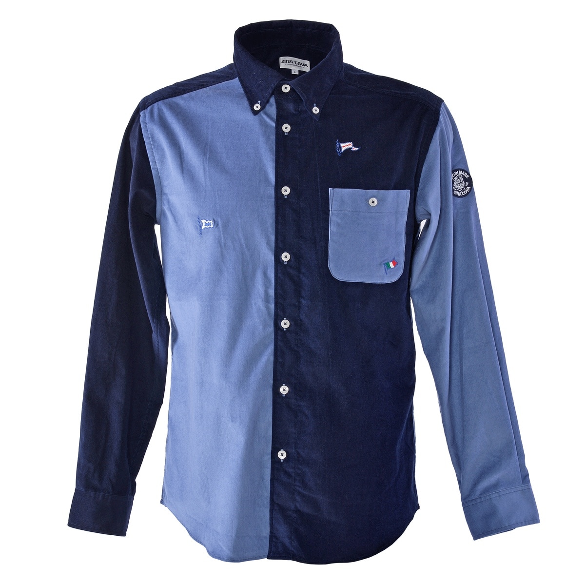[SINA COVA(シナコバ)]長袖ボタンダウンシャツ 25224060 ネイビー Lサイズ