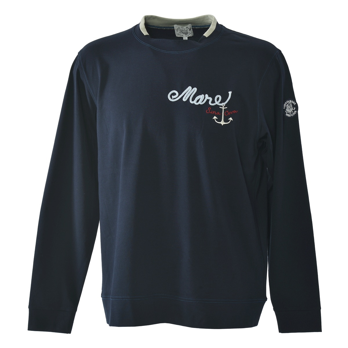 [SINA COVA]モックネック長袖Tシャツ Lサイズ ネイビー 26110020