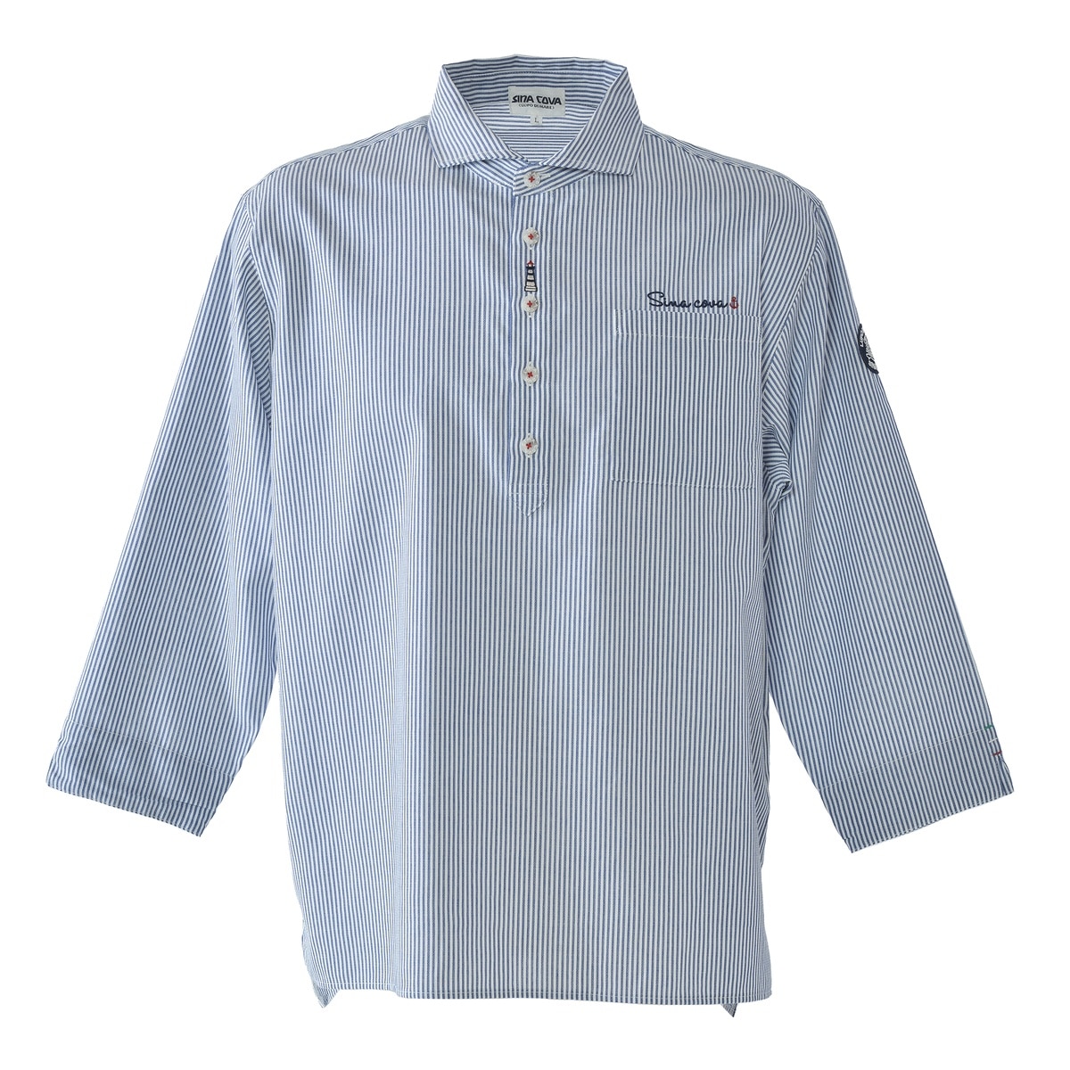 [SINA COVA]7分袖シャツ ユニセックス(男女兼用) Lサイズ ネイビー 26114030