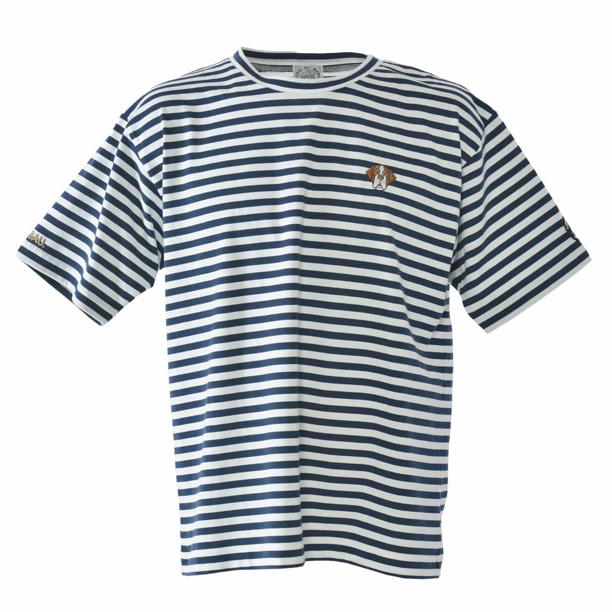 [SINA COVA]ボーダー柄 半袖Tシャツ  ユニセックス(男女兼用) Lサイズ ネイビー 26120570