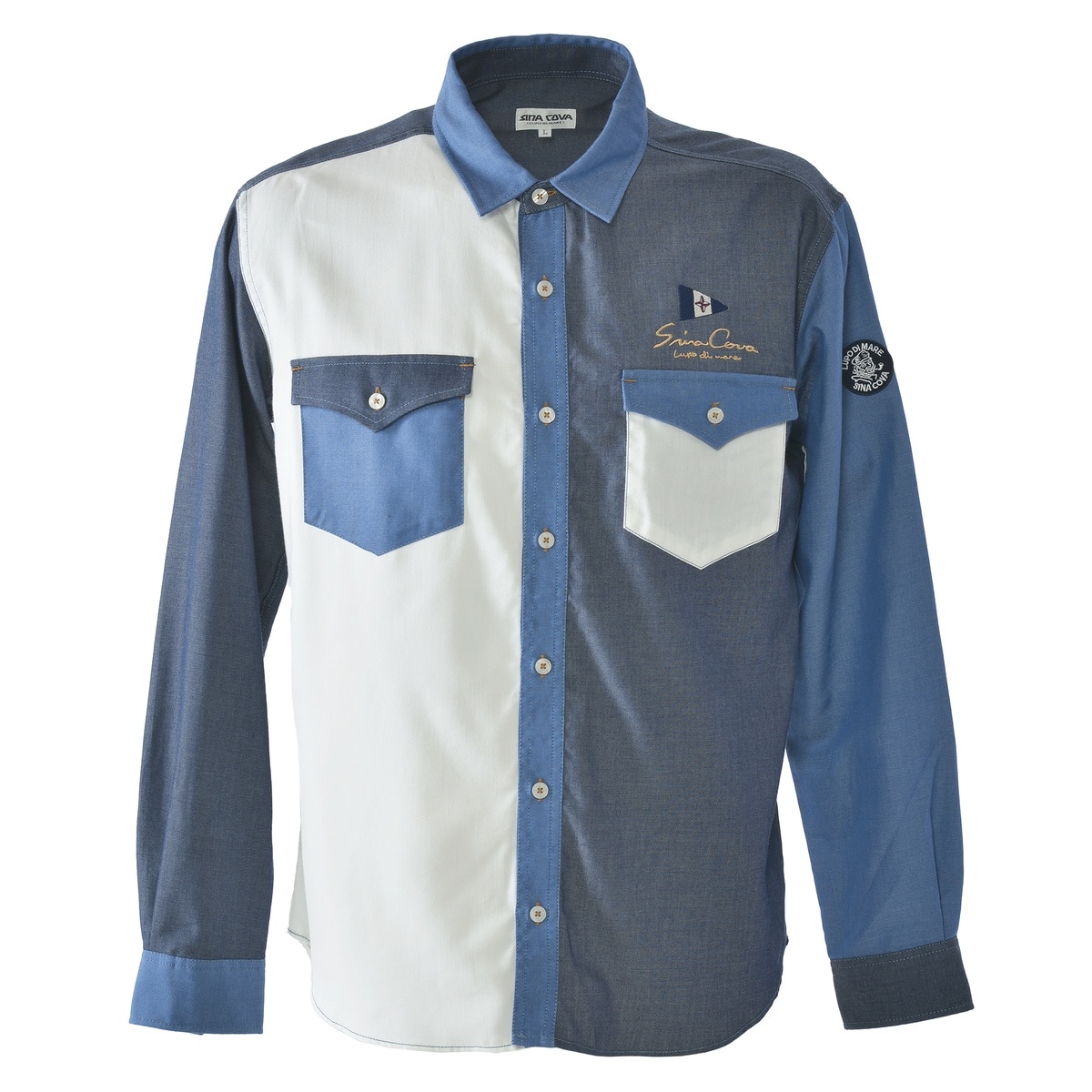 [SINA COVA]デニムシャツ Lサイズ ブルー 26124010