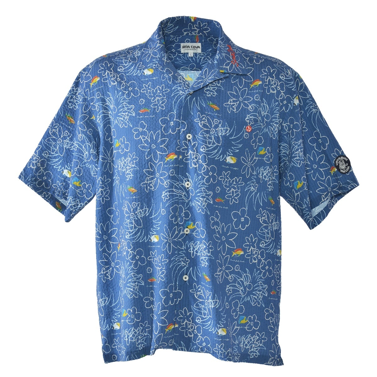 [SINA COVA]半袖開襟シャツ Lサイズ ブルー 26124530