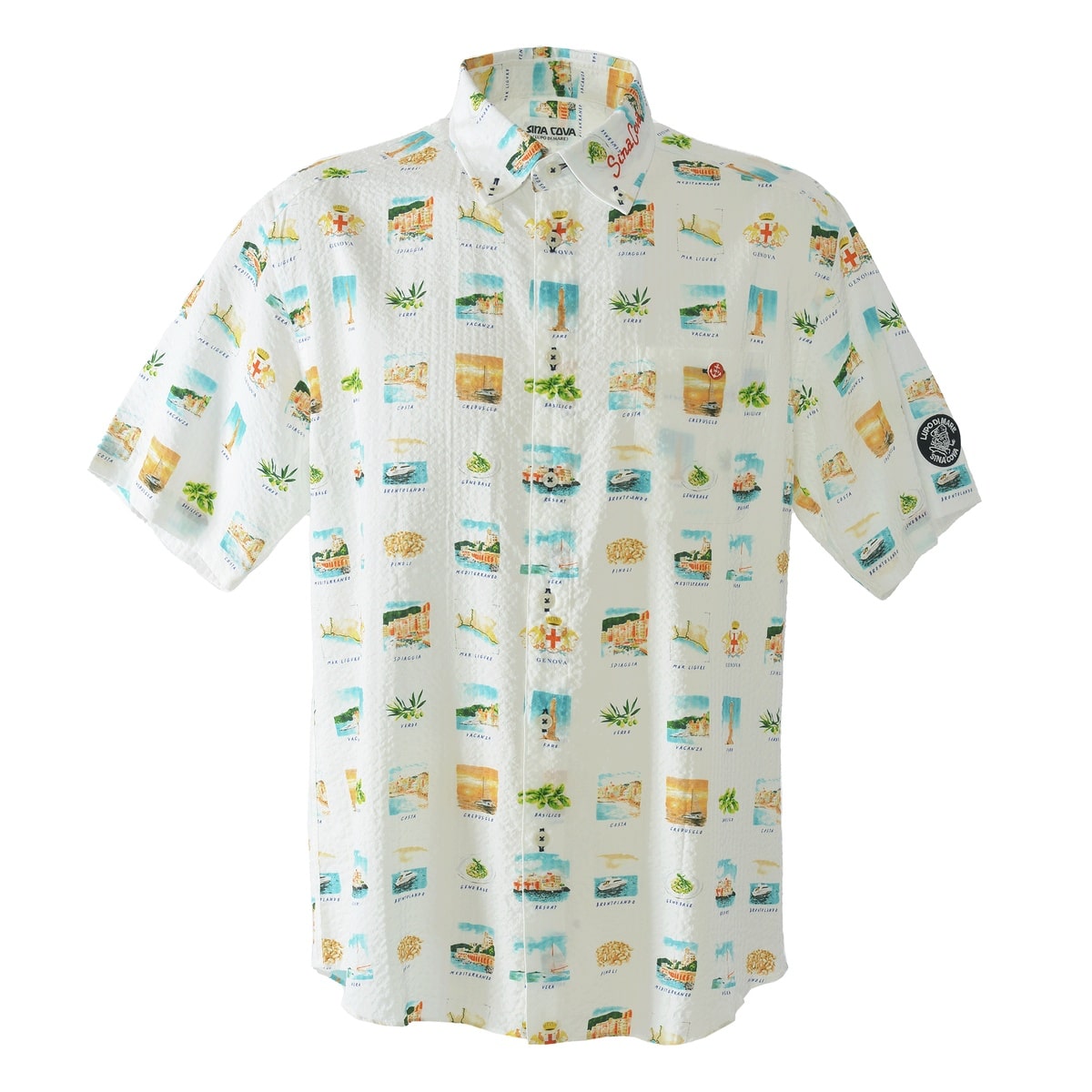 [SINA COVA]半袖ボタンダウンシャツ Lサイズ ホワイト 26124540