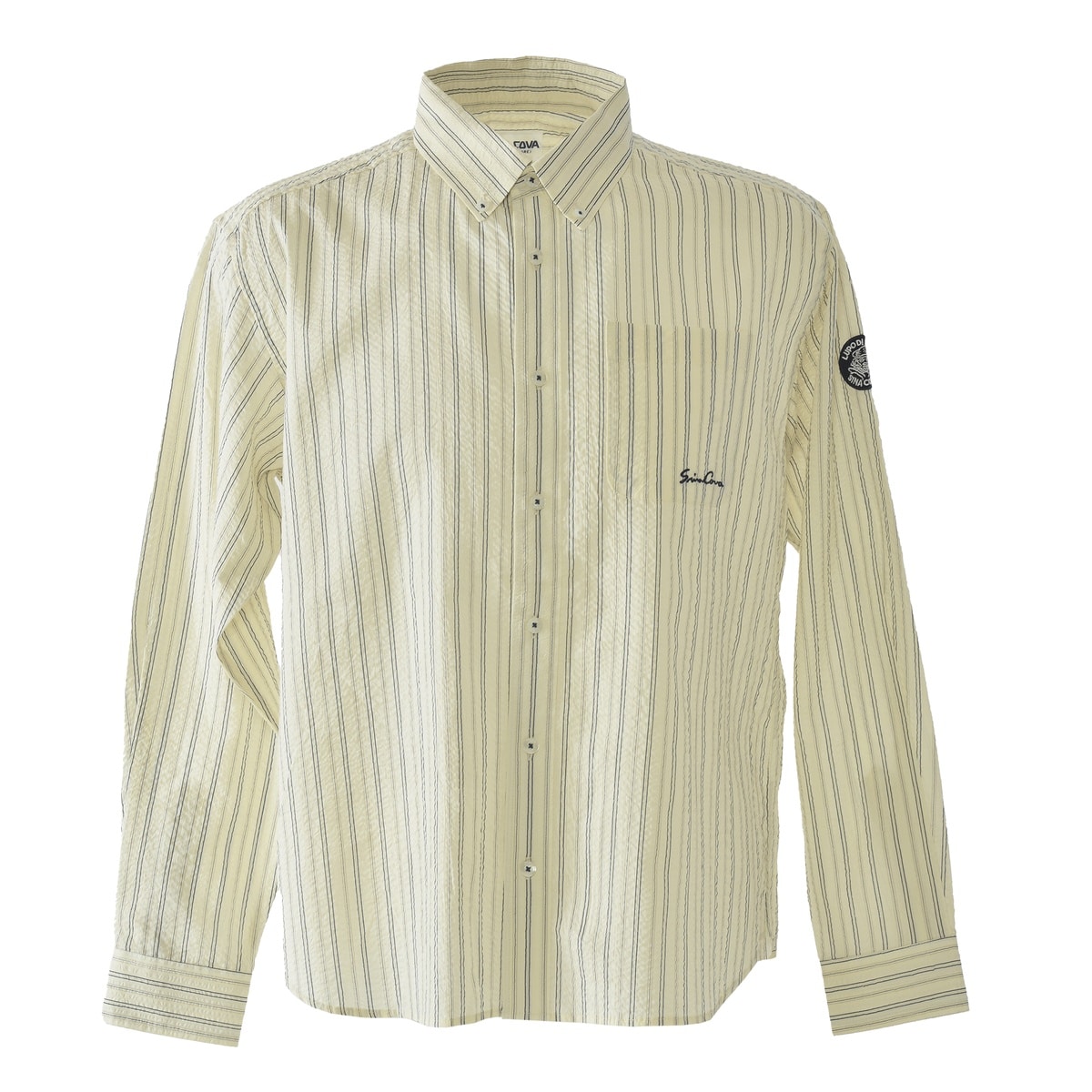 [SINA COVA]長袖ボタンダウンシャツ Lサイズ ベージュ 26134020