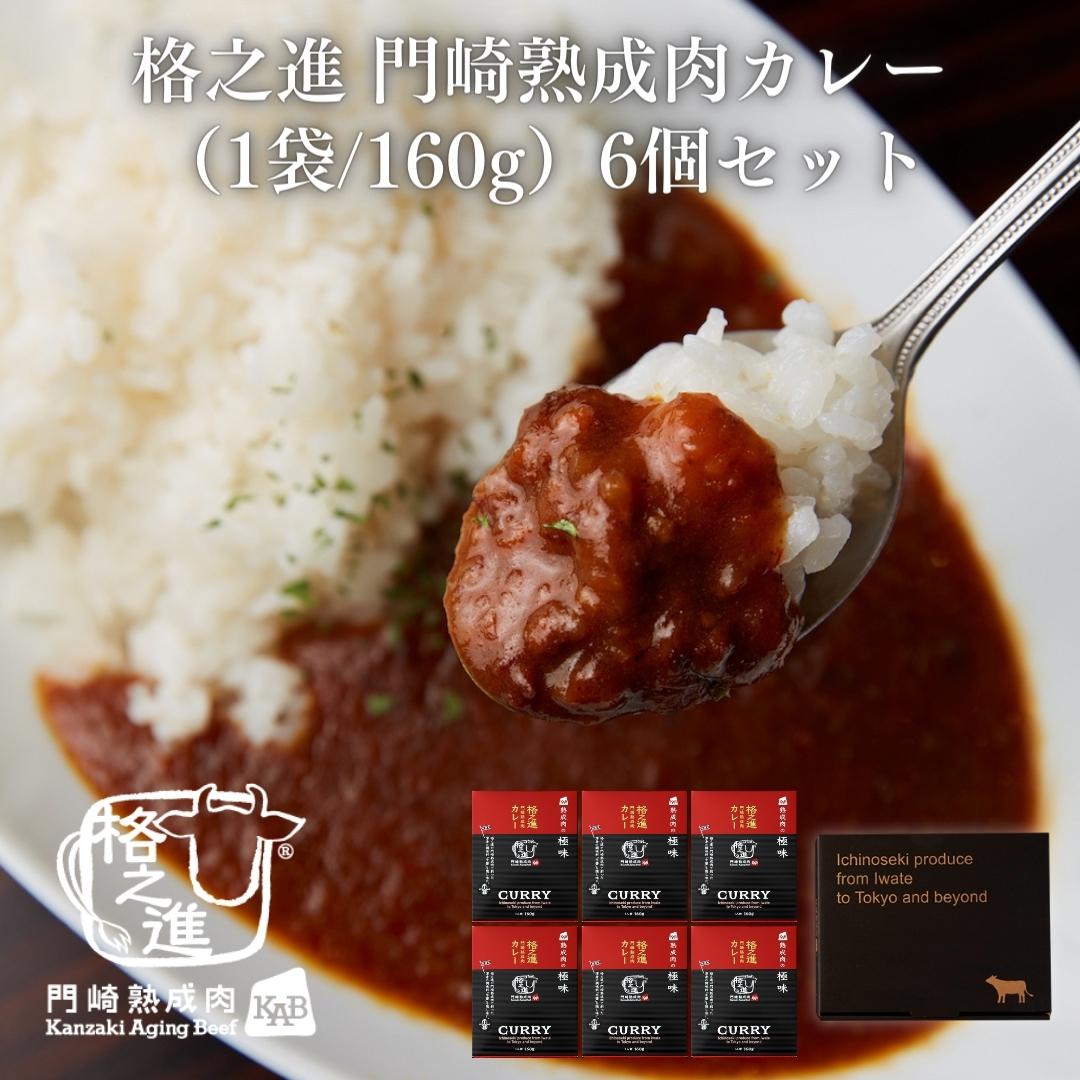 ＜格之進＞黒毛和牛 格之進 門崎熟成肉カレー（1袋/160g）×6個セット【送料無料】【ギフト】
