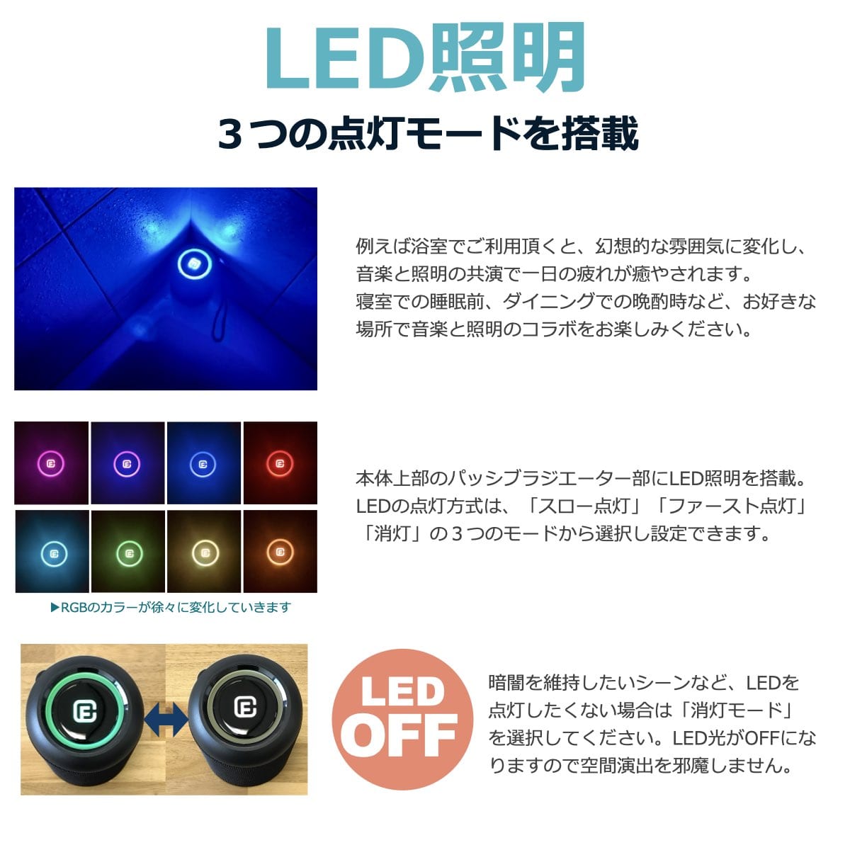 (箱凹みあり)Bluetoothスピーカー 防水 コンパクト 小型 SDカード ポータブル LED搭載 40s CW1LC ブラック