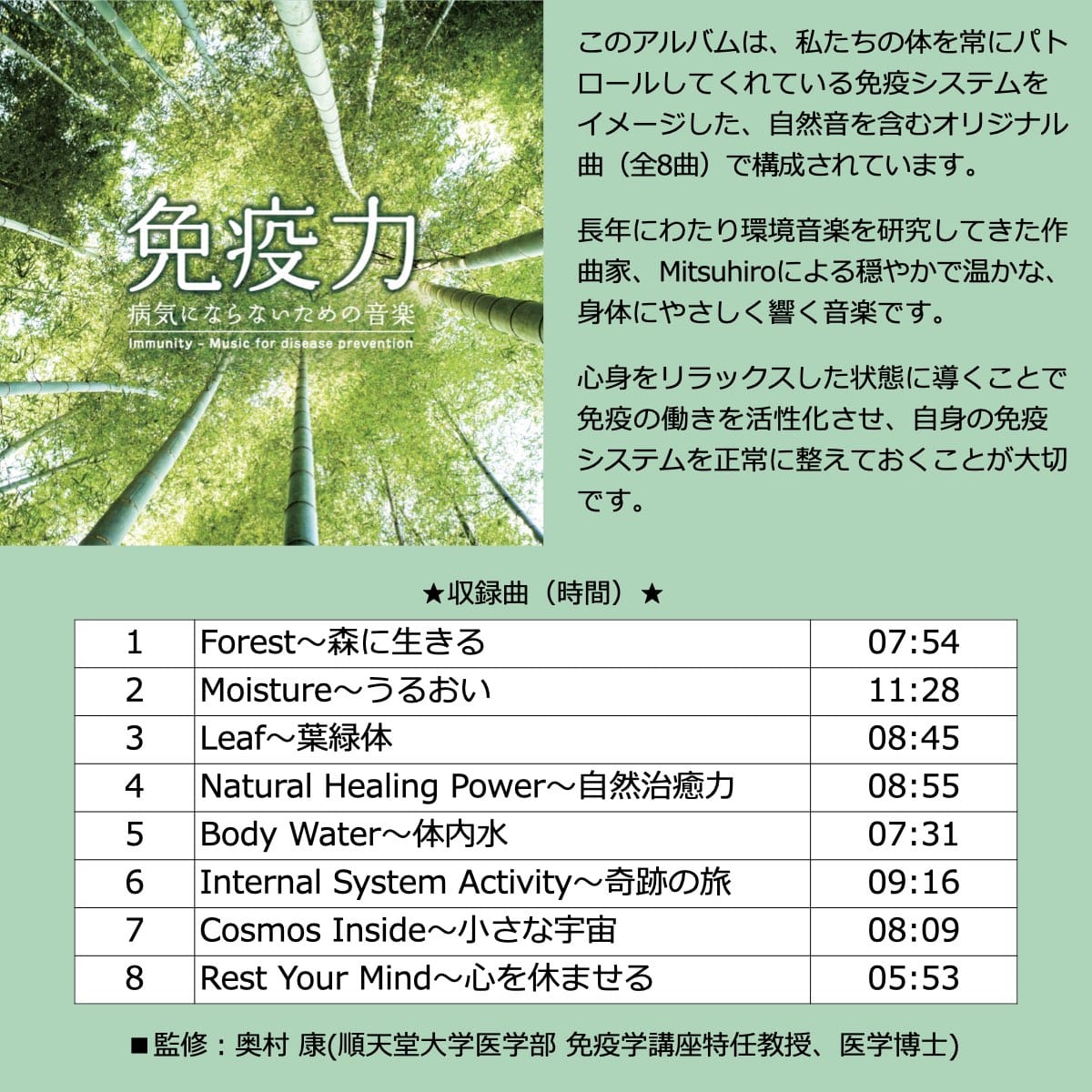 (ウェルネスBGM)音源入SDカード 高音質 免疫力 自律神経 リラクゼーション 楽曲 音楽 名曲 ウェルネスBGM