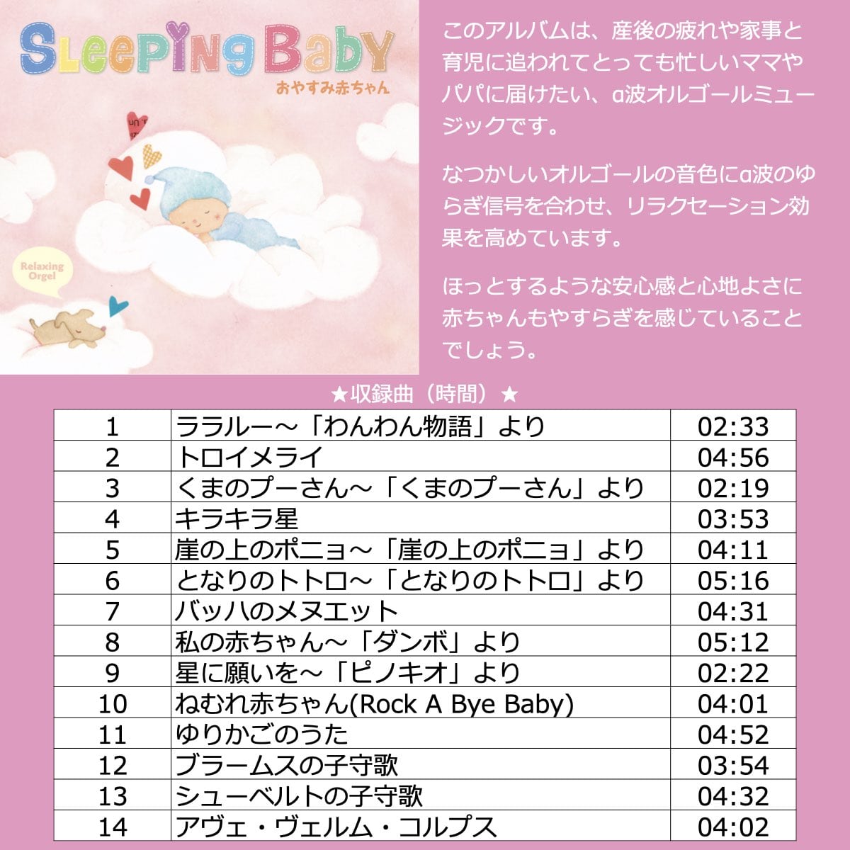 (寝かしつけBGM)音源入SDカード 40sスピーカー用 α波 リラックス オルゴール ディズニー 子守唄 育児 楽曲 音楽 名曲 寝かしつけBGM