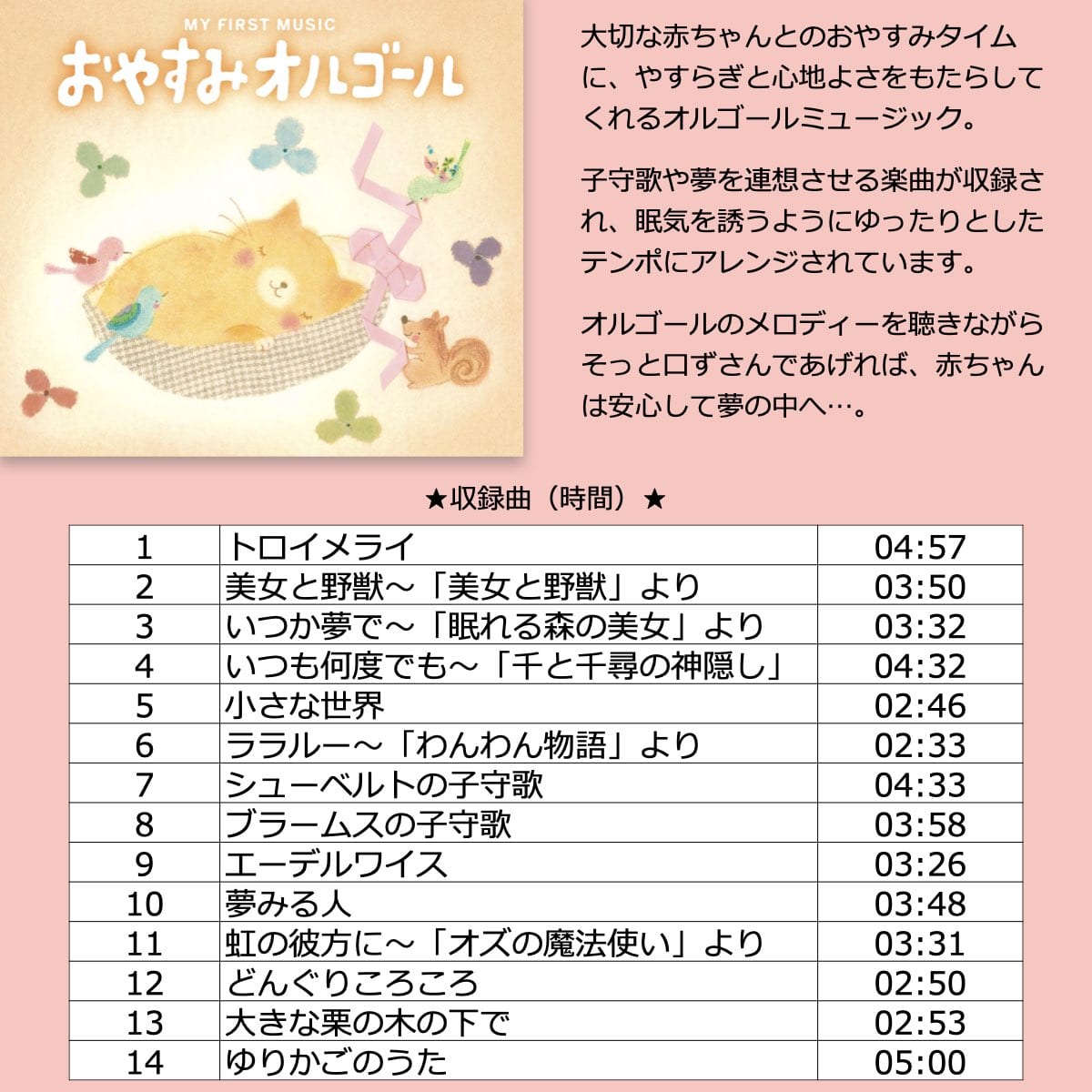 (寝かしつけBGM)音源入SDカード 40sスピーカー用 α波 リラックス オルゴール ディズニー 子守唄 育児 楽曲 音楽 名曲 寝かしつけBGM