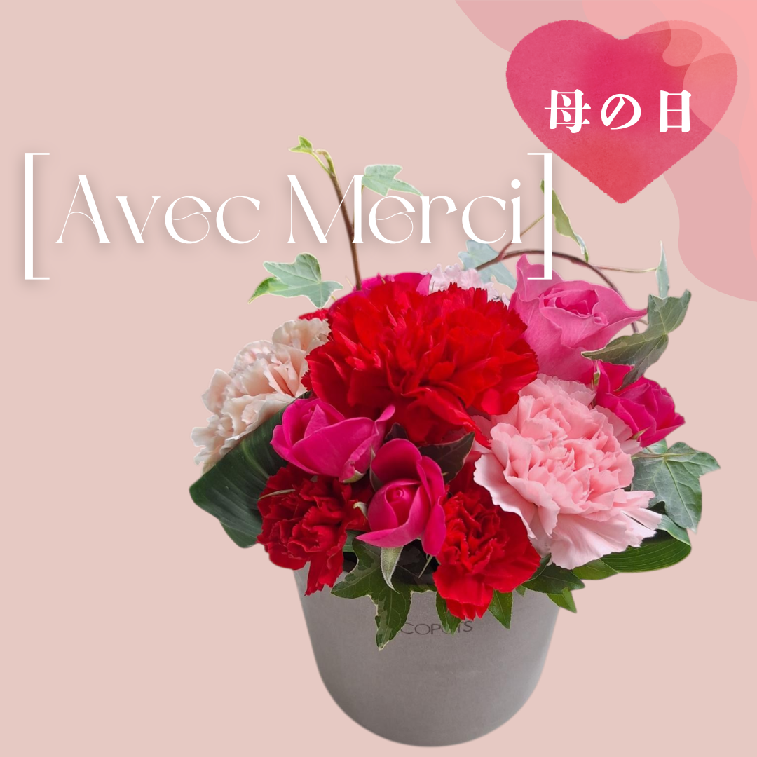 銀座花門【母の日限定】Avec Merci　サステナブルなECOPOTS採用　 ご注文締切：5月6日　☆母の日カード付き！