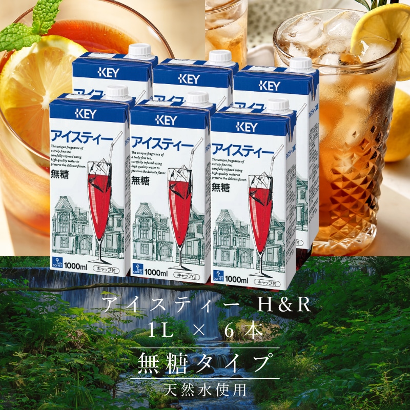 アイスティー H&R 無糖 1000ml × 6本