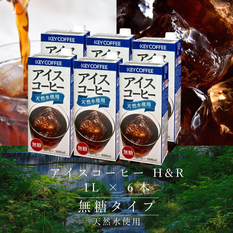 アイスコーヒー H&R 無糖 1000ml × 6本