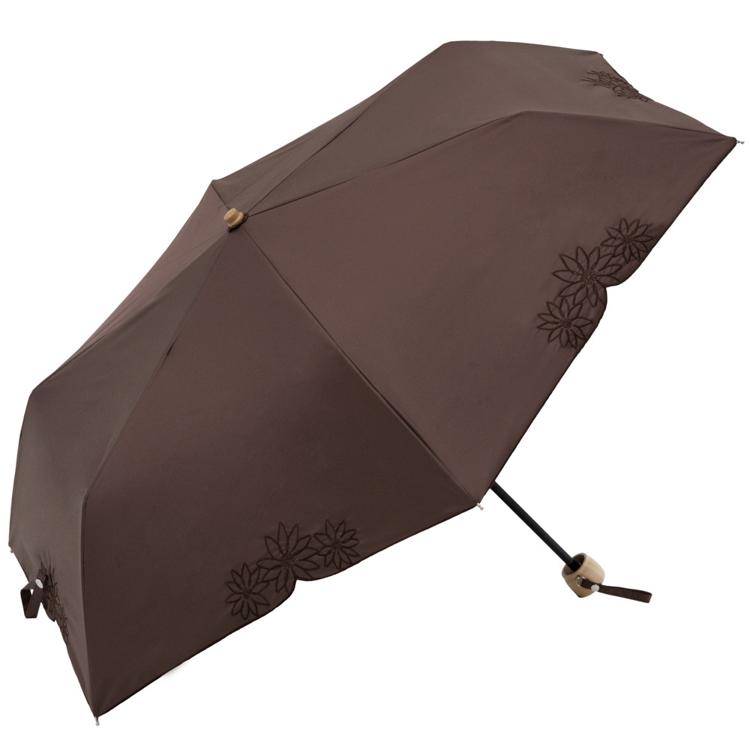 フラワー刺繍/ブラウン