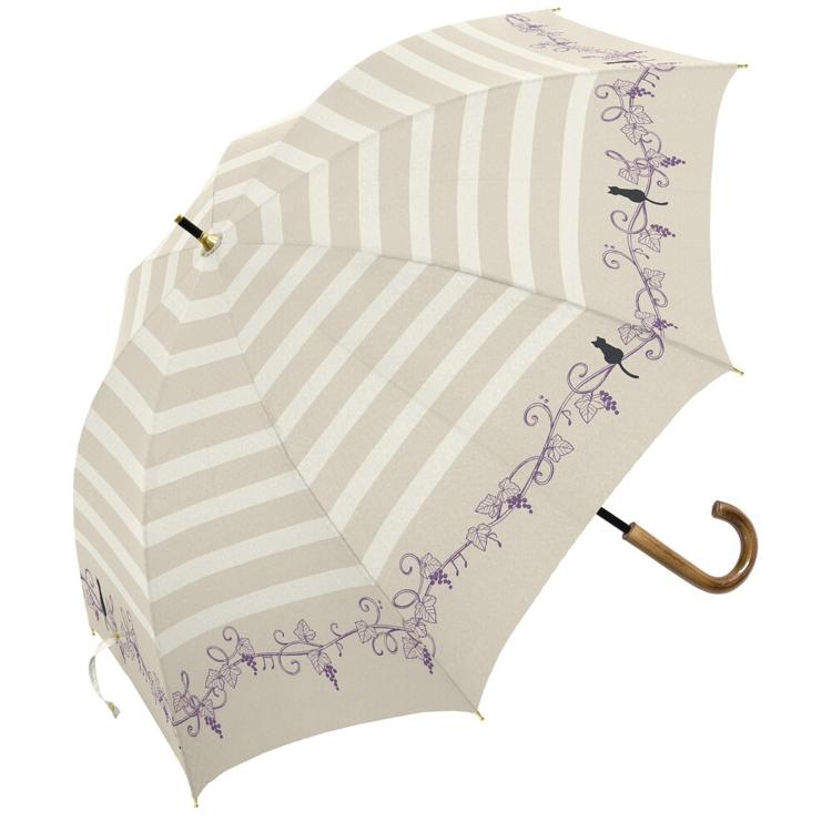 ボーダーと猫と音符/ベージュ