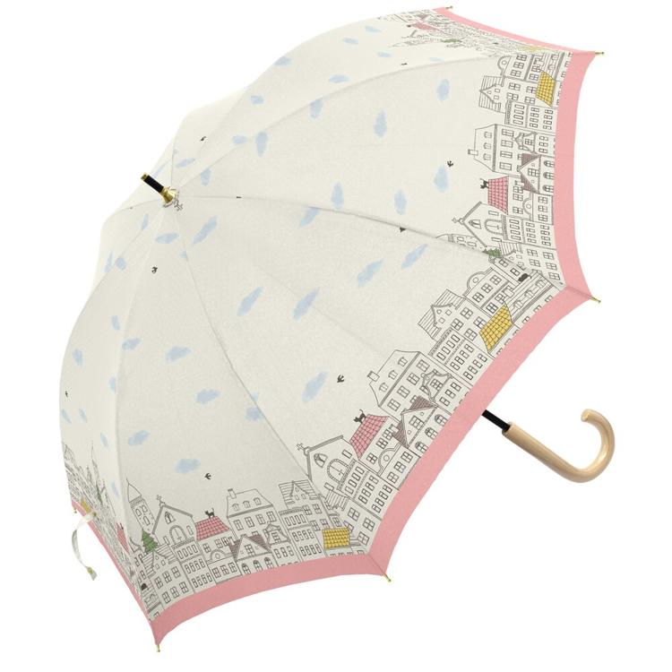 街並みプリント/オフホワイト