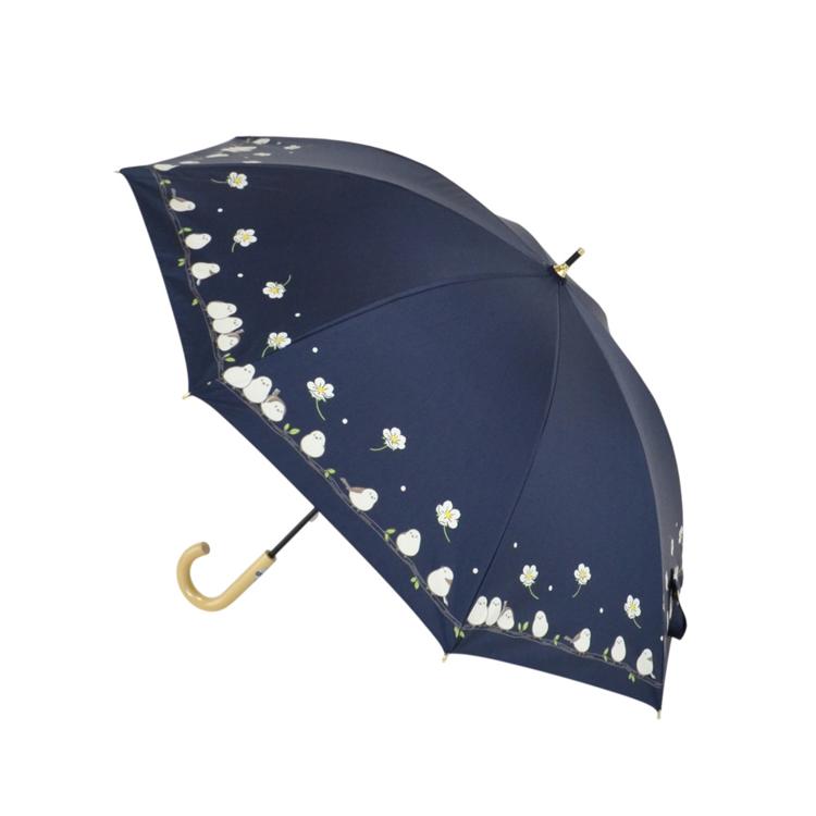 お花とシマエナガ/ネイビー