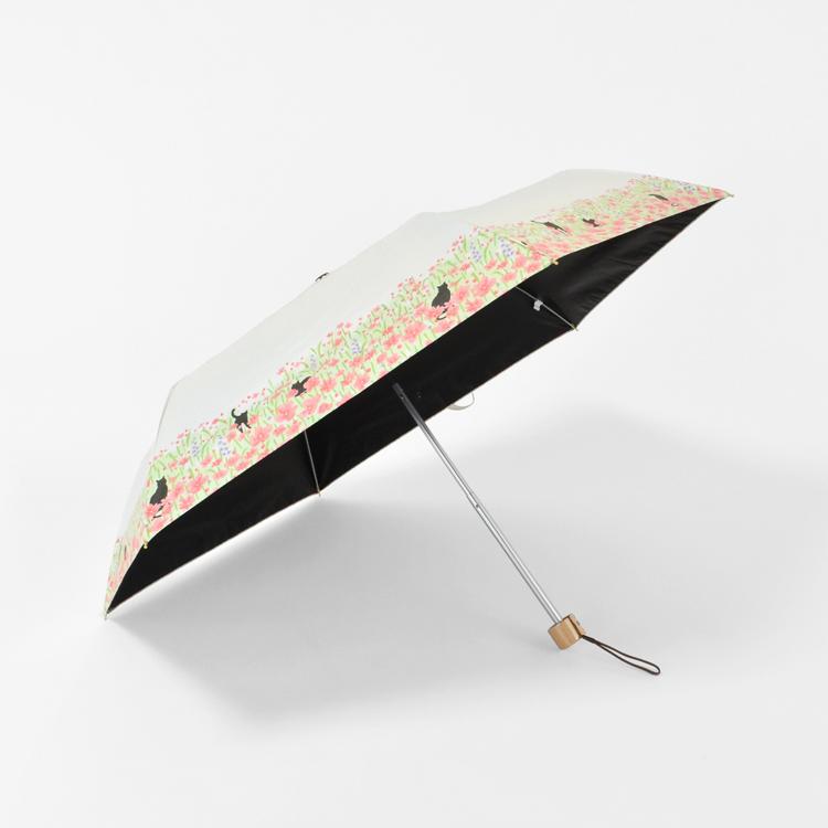 お花畑と猫/オフホワイト