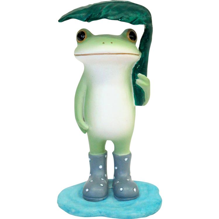 79730.葉っぱを傘にするカエル