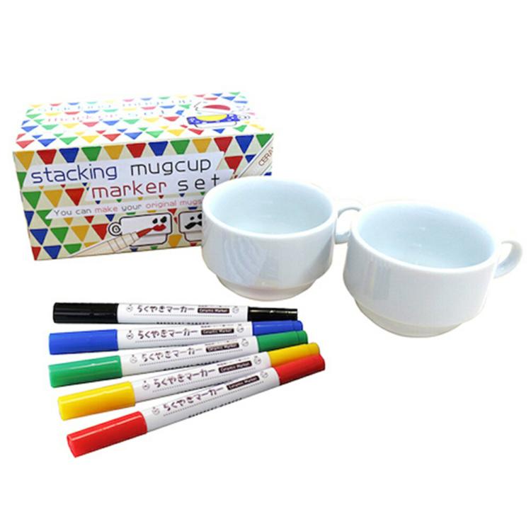 マーカー5色無地マグ