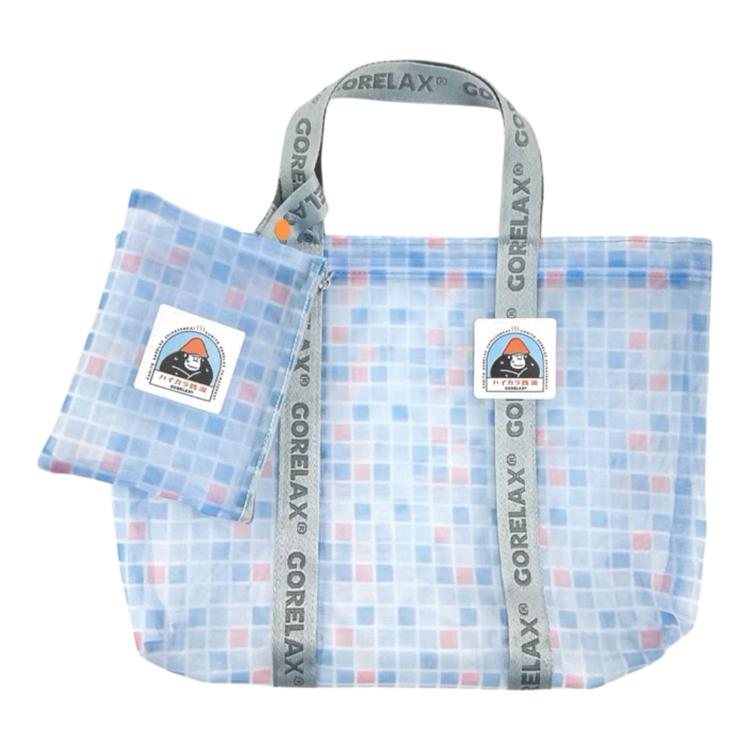 タイル柄ブルー