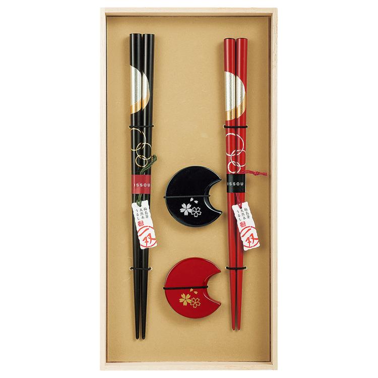 宵待ち月＆箸置華桜