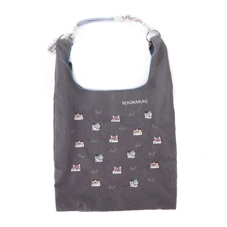 ネコまるけ柄/ダークグレー