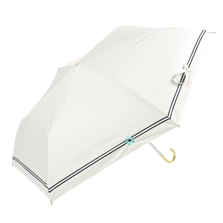 ボーダー花刺繍オフホワイト