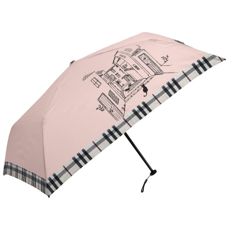 チェック切継ぎと猫/ピンク