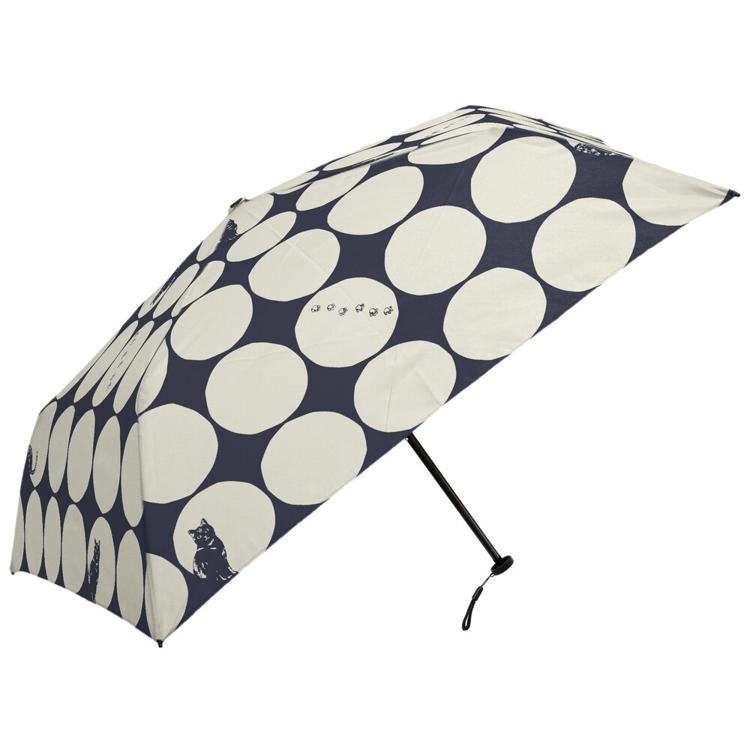 大きい水玉と猫/オフ白