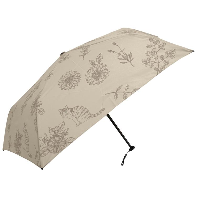 スケッチフラワーと猫/ベージュ