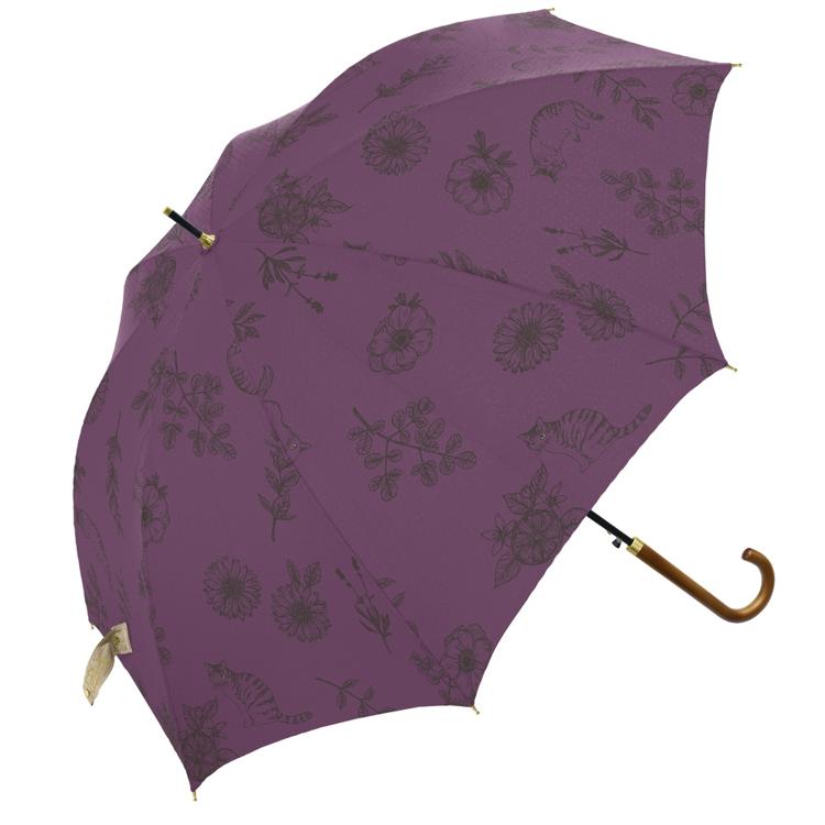 スケッチフラワーと猫/パープル