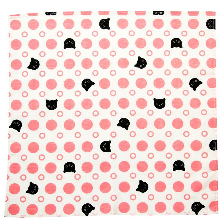 水玉にゃんこピンク