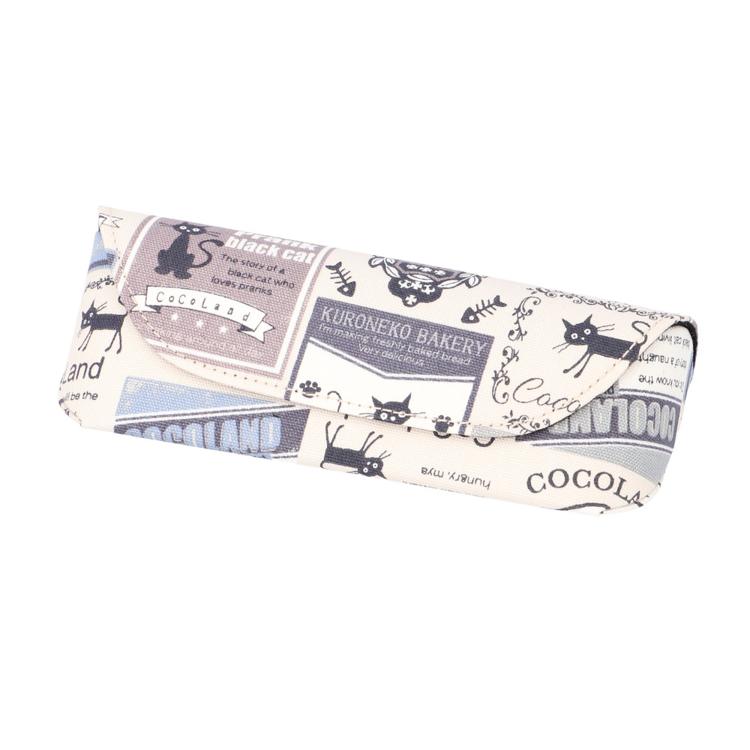 ネコワッペン柄/ベージュブルー