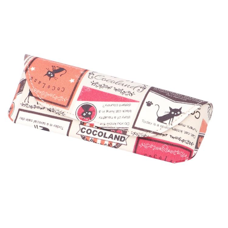 ネコワッペン柄/ベージュレッド