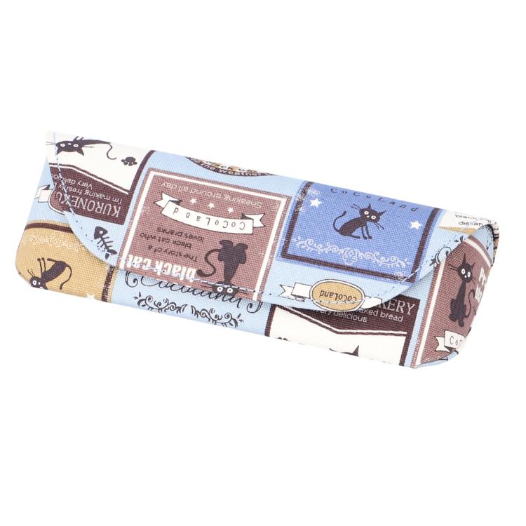 ネコワッペン柄/ブルー