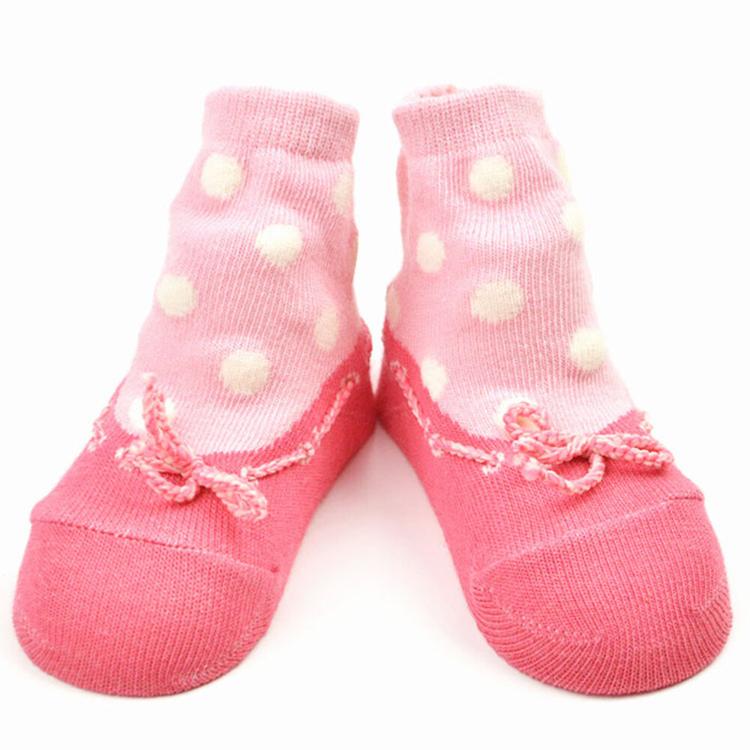 バレエシューズ風ドット/ピンク