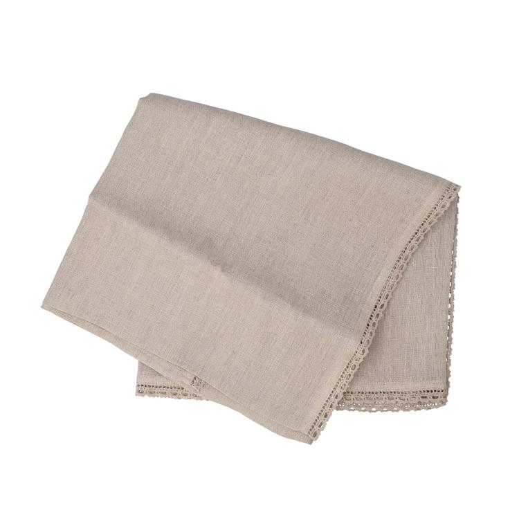 チェコスロバキア製 テーブルクロス リネン麻100% ホワイトリネン 148